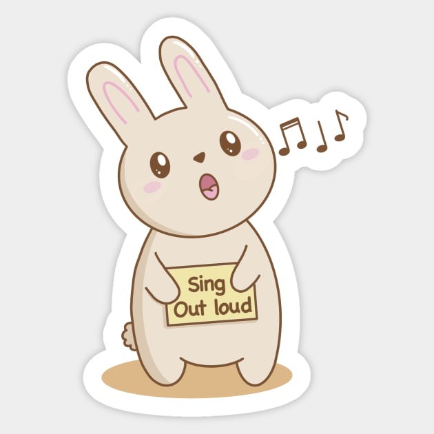 Bunny singing out loud! Sticker by Ingridpd